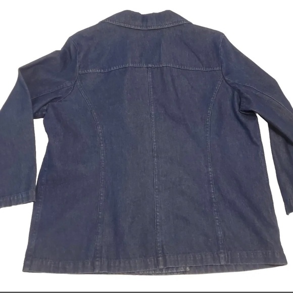 Denim Pea Coat Jean Jacket - Picture 2 of 8